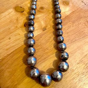 Vintage NAVAJO PEARL Necklace Solid Sterling Silver NICE